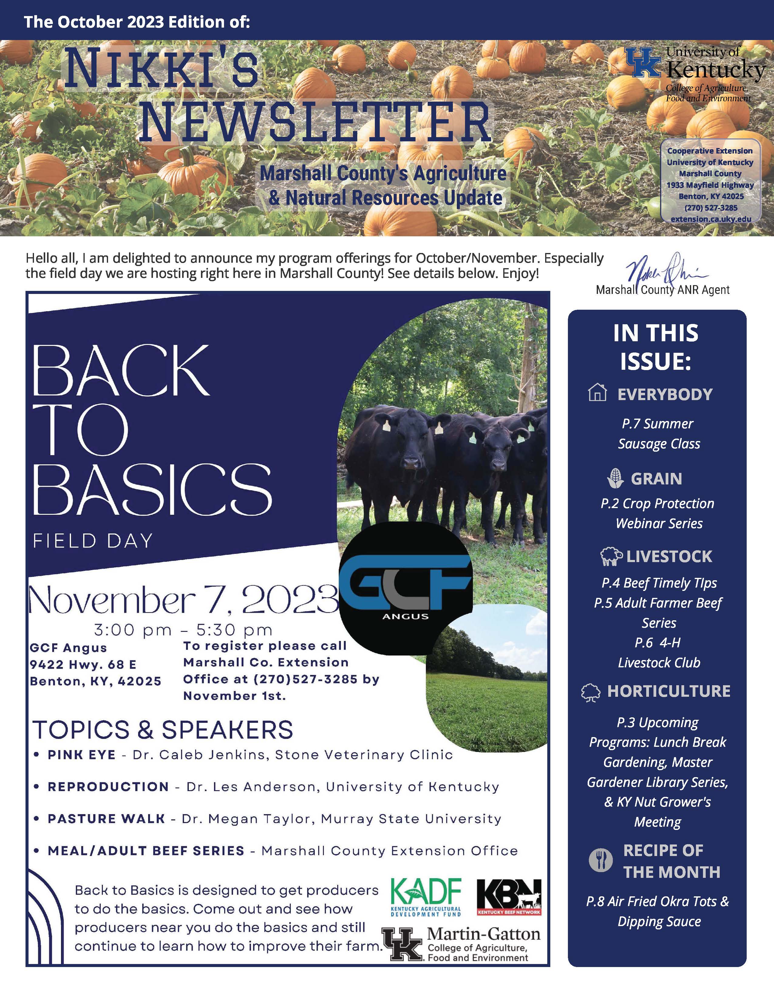 October 2023 Issue of Nikki's Newsletter 