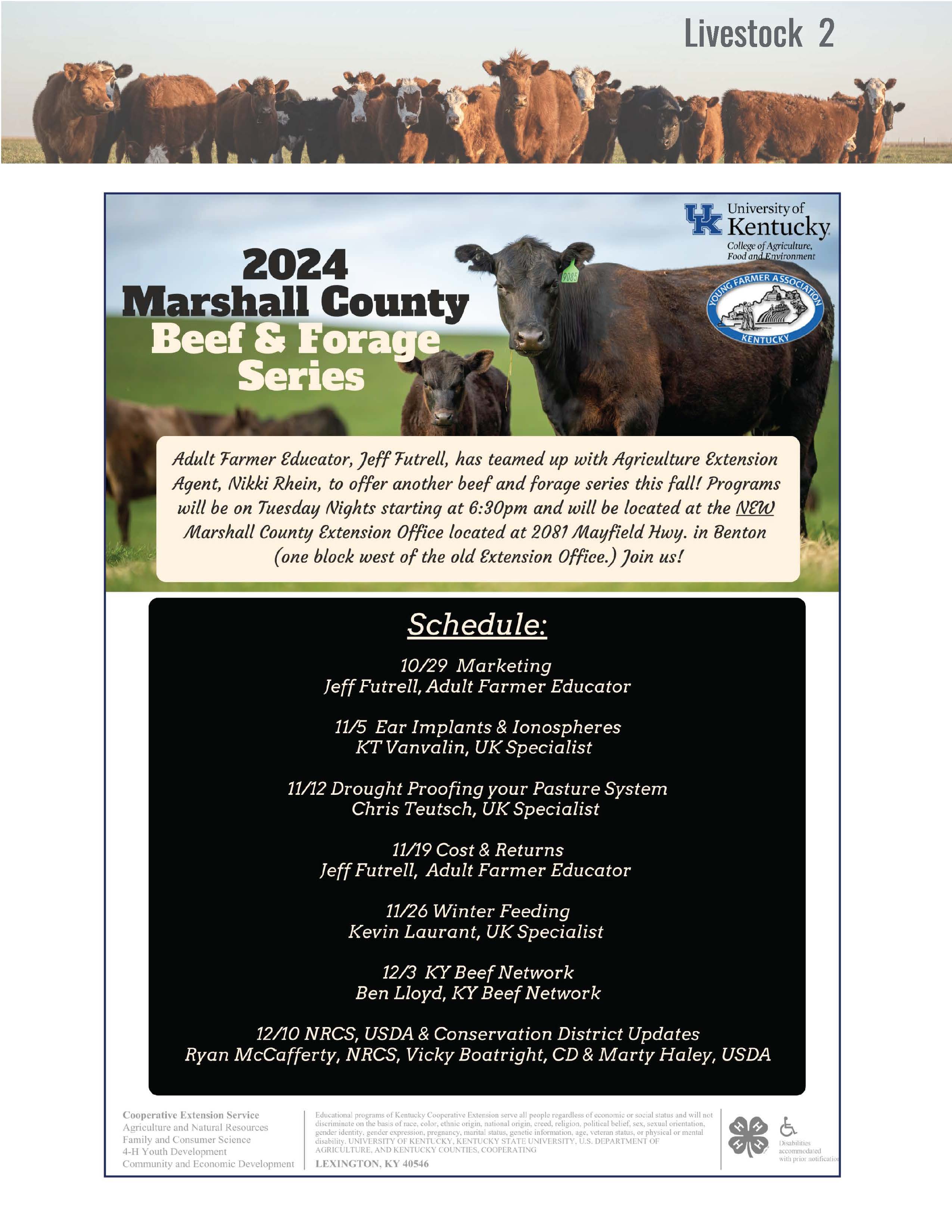 2024 Marshall County Beef & Forage Series