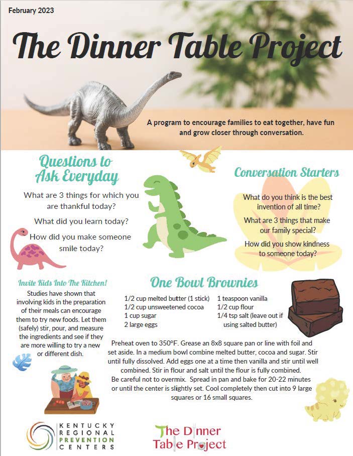 newsletter with cartoon dinosaurs